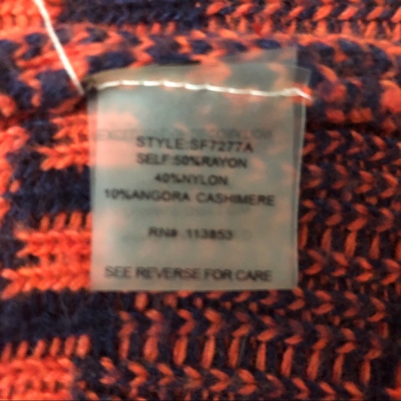 Pixley Stitchfix Orange & Blue Open Willow Sweater - Picture 3 of 4